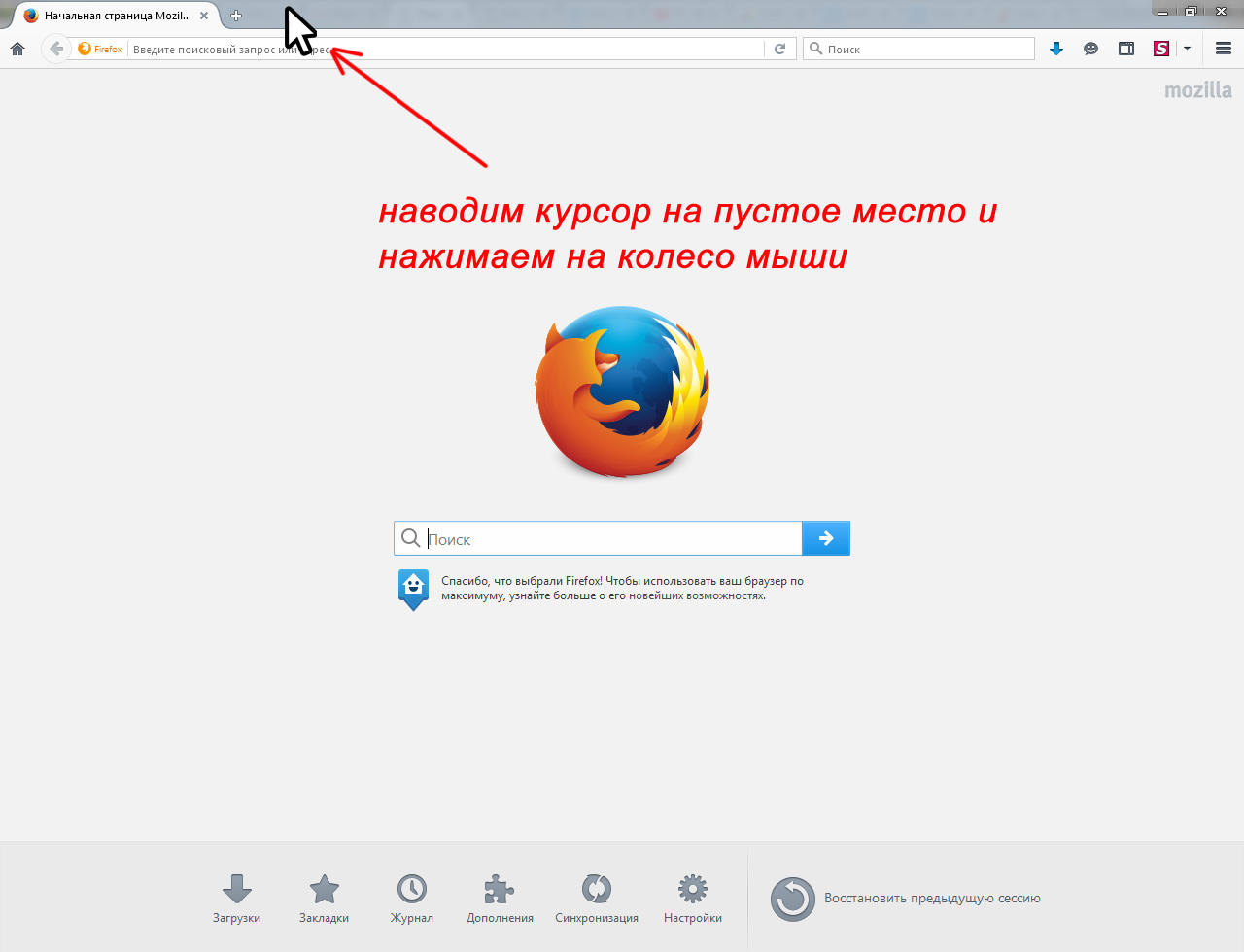 Поисковая строка Firefox